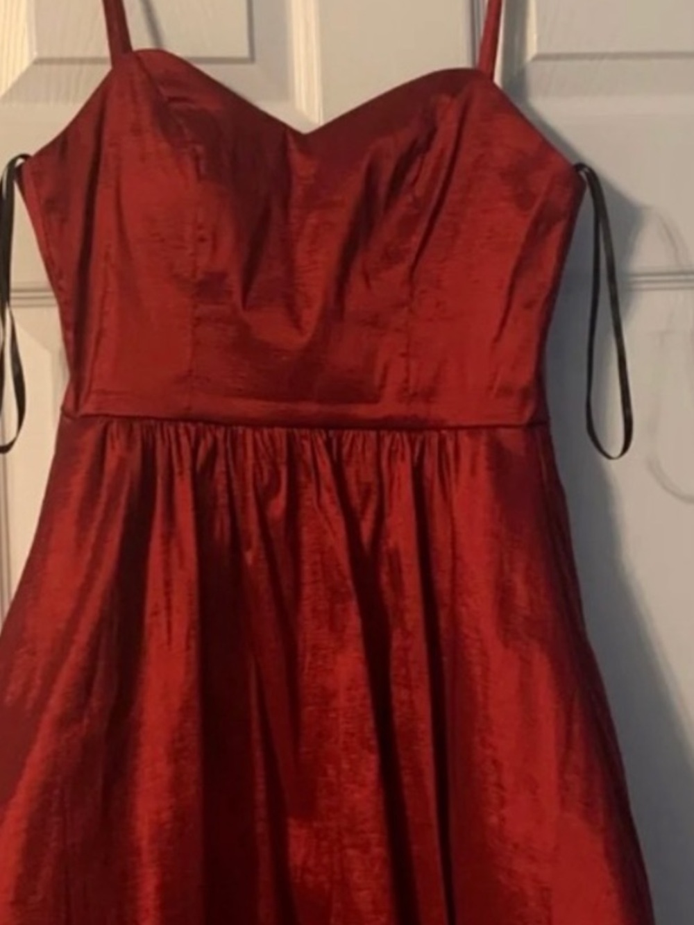 B Darlin Red Satin Evening Dress